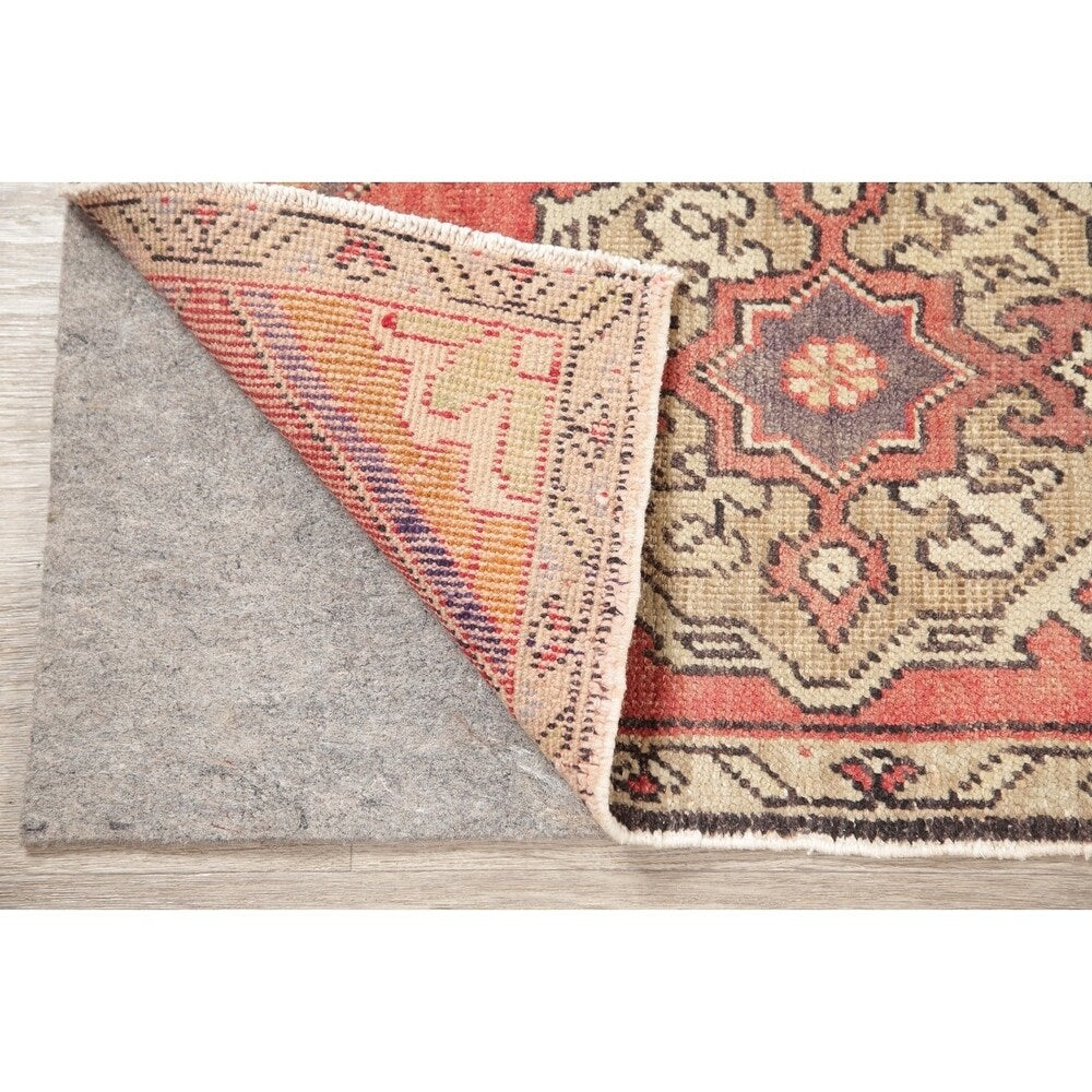 Vintage Oushak Traditional Oriental Hand Knotted Wool Turkish Area Rug - 2'10''x 1'8''