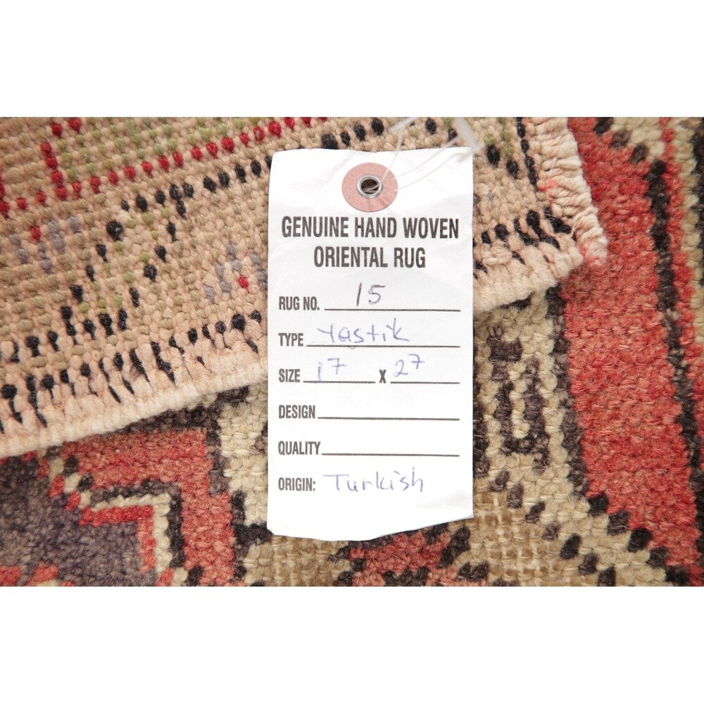 Vintage Oushak Traditional Oriental Hand Knotted Wool Turkish Area Rug - 2'10''x 1'8''