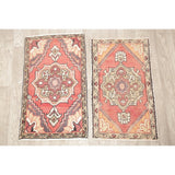 Vintage Oushak Traditional Oriental Hand Knotted Wool Turkish Area Rug - 2'10''x 1'8''