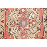 Vintage Oushak Traditional Oriental Hand Knotted Wool Turkish Area Rug - 2'10''x 1'8''