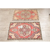 Vintage Oushak Traditional Oriental Hand Knotted Wool Turkish Area Rug - 2'10''x 1'8''