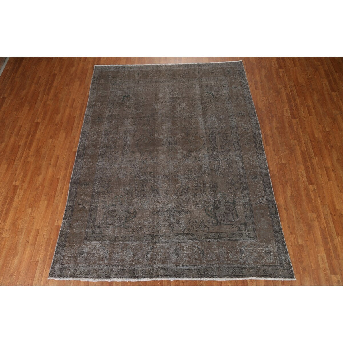 Vintage Over-dyed Tabriz Persian Wool Area Rug Hand-knotted Carpet - 7'10" x 10'5"