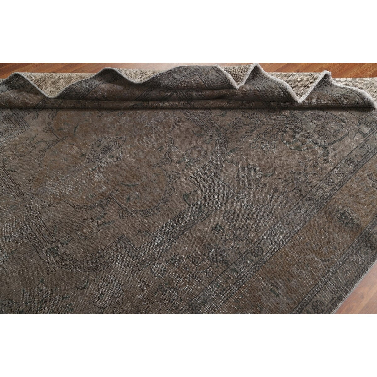 Vintage Over-dyed Tabriz Persian Wool Area Rug Hand-knotted Carpet - 7'10" x 10'5"