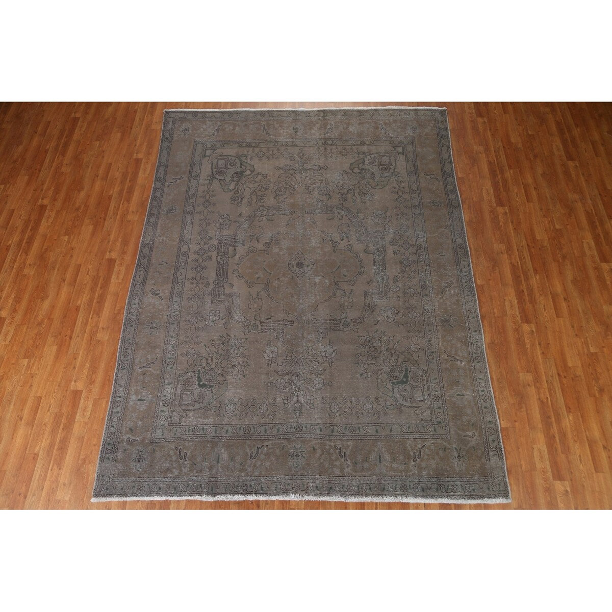 Vintage Over-dyed Tabriz Persian Wool Area Rug Hand-knotted Carpet - 7'10" x 10'5"