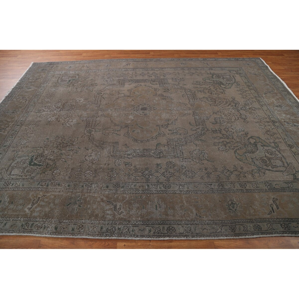 Vintage Over-dyed Tabriz Persian Wool Area Rug Hand-knotted Carpet - 7'10" x 10'5"
