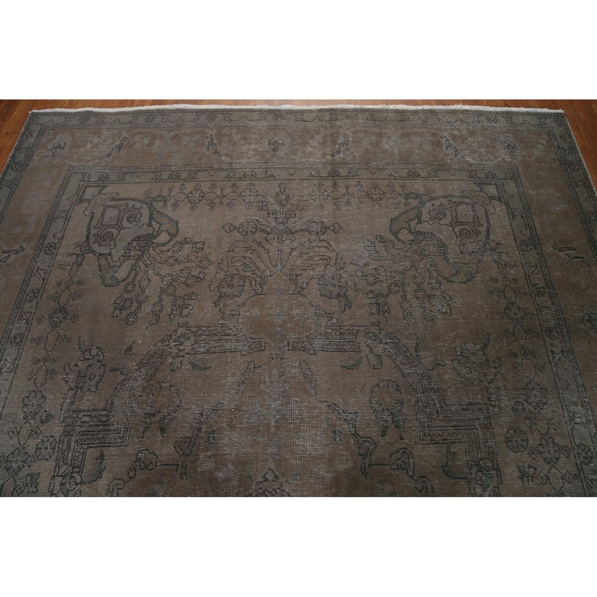 Vintage Over-dyed Tabriz Persian Wool Area Rug Hand-knotted Carpet - 7'10" x 10'5"