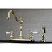Kingston Brass Vintage Porcelain 8-inch Centerset Kitchen Faucet with Side Sprayer