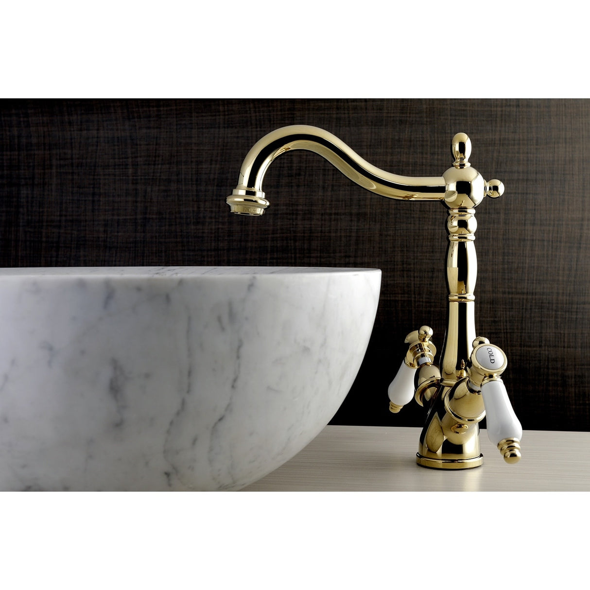 Kingston Brass Vintage Porcelain Vessel Bathroom Faucet