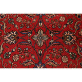 Vintage Red Flora Tabriz Persian Living Room Area Rug Wool Handmade - 6'7" x 9'5"
