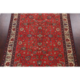 Vintage Red Flora Tabriz Persian Living Room Area Rug Wool Handmade - 6'7" x 9'5"