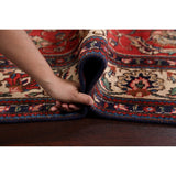 Vintage Red Flora Tabriz Persian Living Room Area Rug Wool Handmade - 6'7" x 9'5"