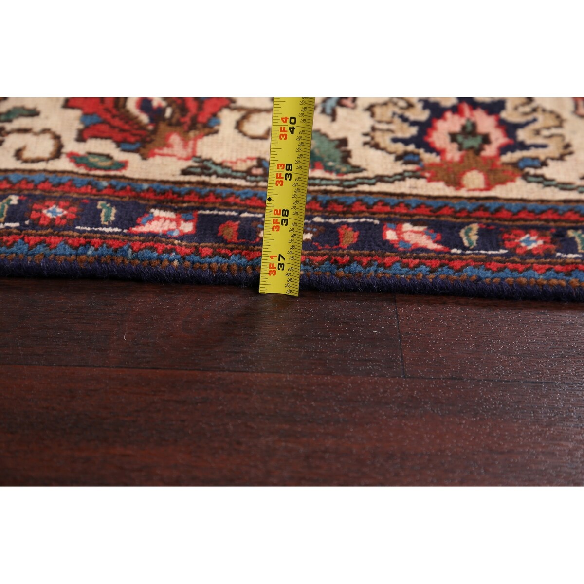 Vintage Red Flora Tabriz Persian Living Room Area Rug Wool Handmade - 6'7" x 9'5"