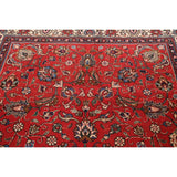Vintage Red Flora Tabriz Persian Living Room Area Rug Wool Handmade - 6'7" x 9'5"