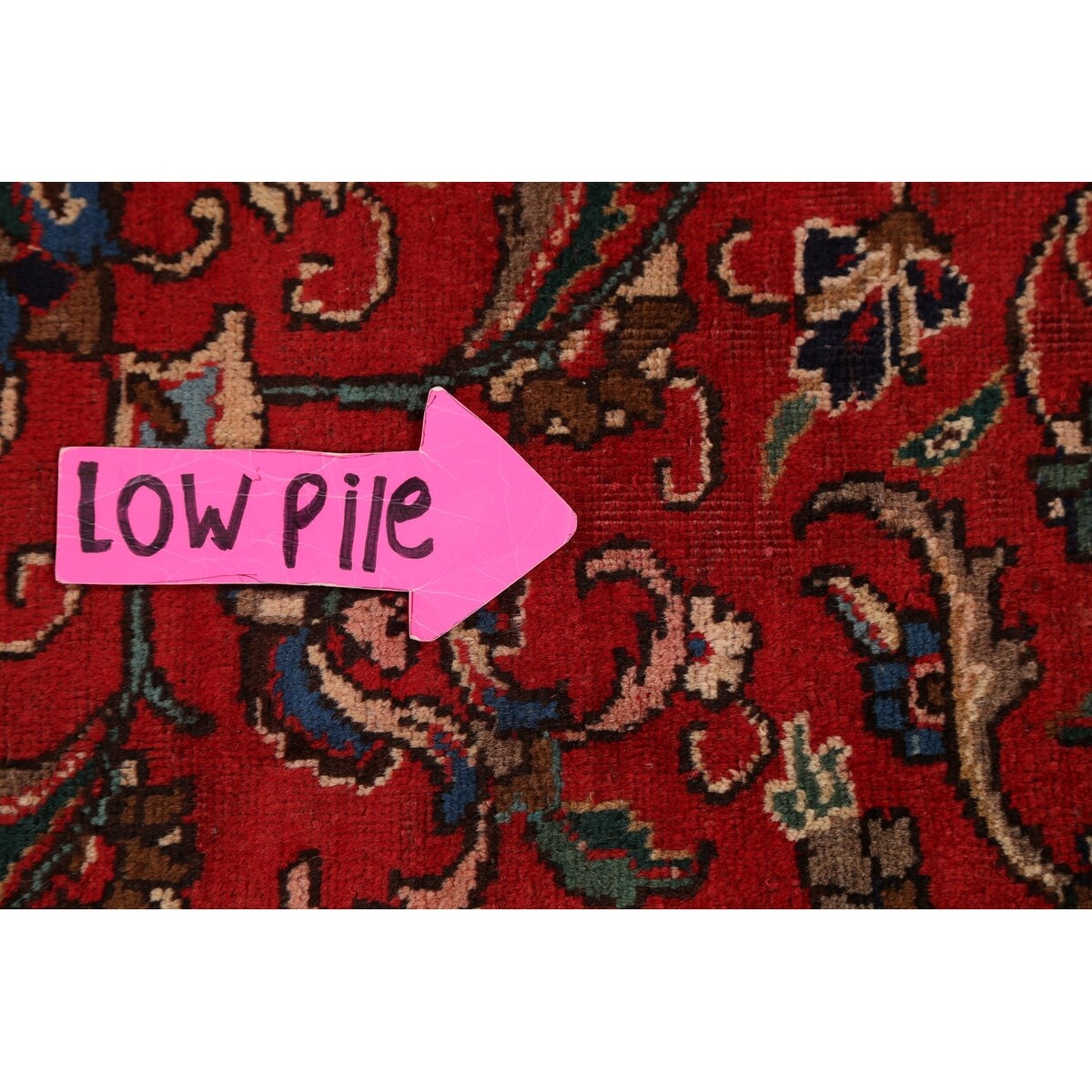Vintage Red Flora Tabriz Persian Living Room Area Rug Wool Handmade - 6'7" x 9'5"