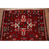 Vintage Red Gharajeh Persian Runner Rug Handmade Wool Carpet - 1'10" x 5'4"