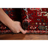 Vintage Red Gharajeh Persian Runner Rug Handmade Wool Carpet - 1'10" x 5'4"