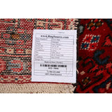 Vintage Red Gharajeh Persian Runner Rug Handmade Wool Carpet - 1'10" x 5'4"
