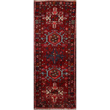 Vintage Red Gharajeh Persian Runner Rug Handmade Wool Carpet - 1'10" x 5'4"