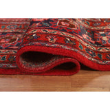 Vintage Red Mashad Persian Area Vintage Rug Handmade Wool Carpet - 10'4" x 13'0"