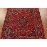 Vintage Red Mashad Persian Area Vintage Rug Handmade Wool Carpet - 10'4" x 13'0"
