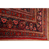 Vintage Red Mashad Persian Area Vintage Rug Handmade Wool Carpet - 10'4" x 13'0"