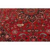 Vintage Red Mashad Persian Area Vintage Rug Handmade Wool Carpet - 10'4" x 13'0"