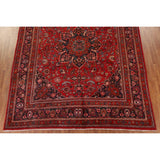 Vintage Red Mashad Persian Area Vintage Rug Handmade Wool Carpet - 10'4" x 13'0"