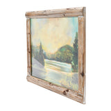 Vintage Reproduction Landscape Print with Solid Wood Frame - Multi-Color