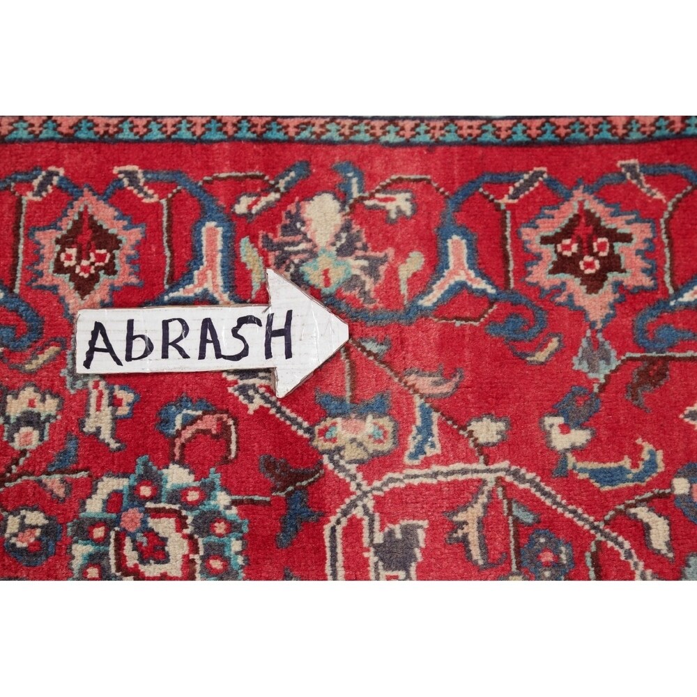 Vintage Sarouk Floral Handmade Wool Persian Area Rug - 13'6" x 9'0"