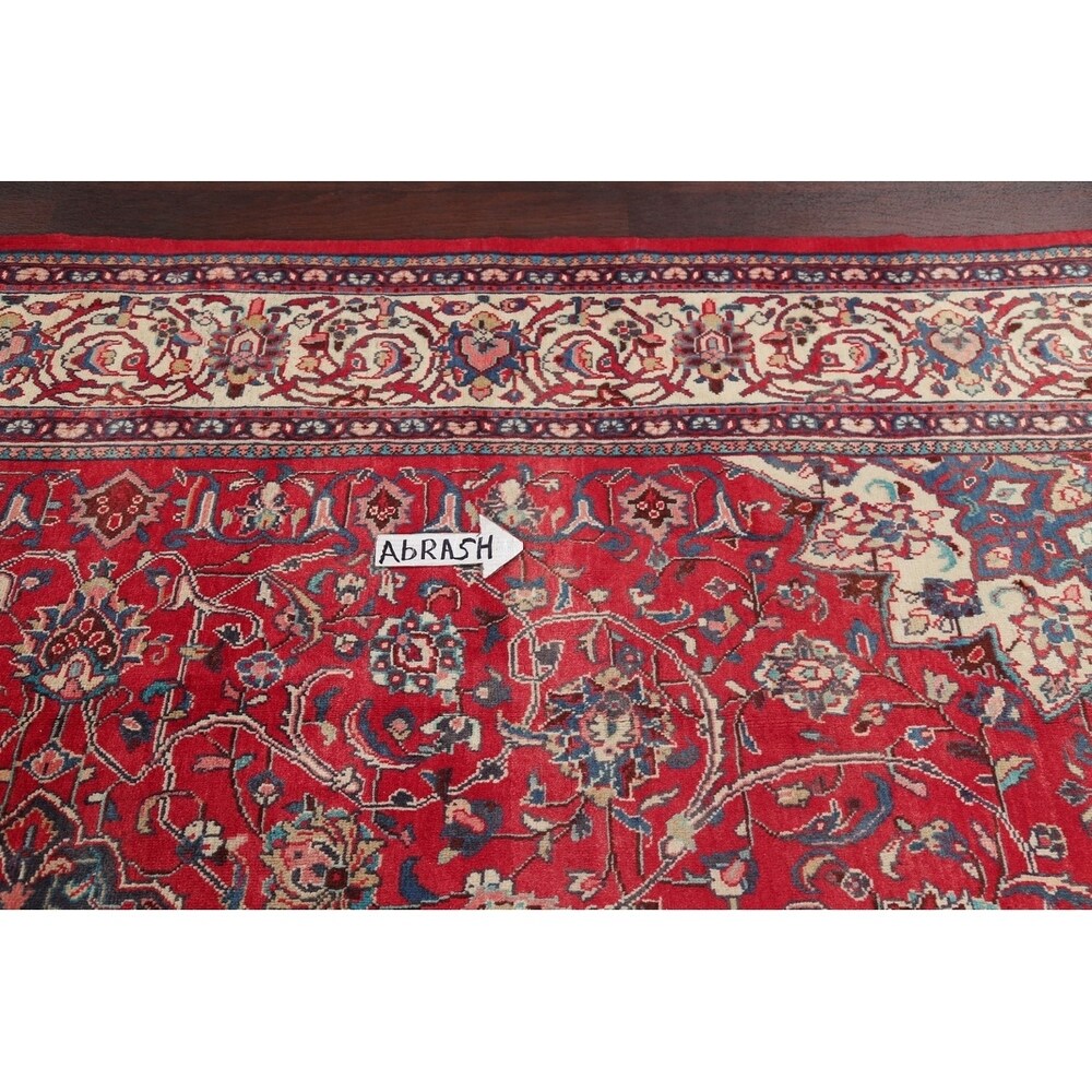 Vintage Sarouk Floral Handmade Wool Persian Area Rug - 13'6" x 9'0"
