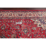Vintage Sarouk Floral Handmade Wool Persian Area Rug - 13'6" x 9'0"