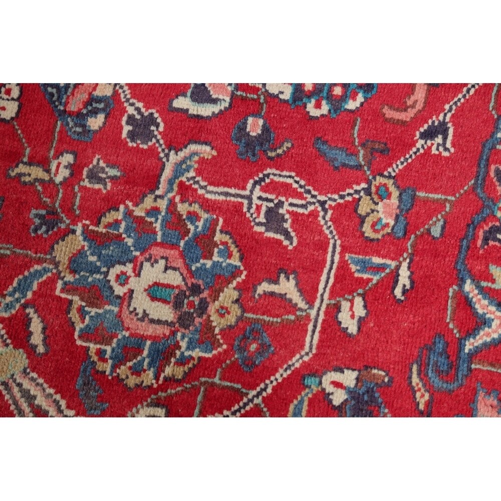 Vintage Sarouk Floral Handmade Wool Persian Area Rug - 13'6" x 9'0"