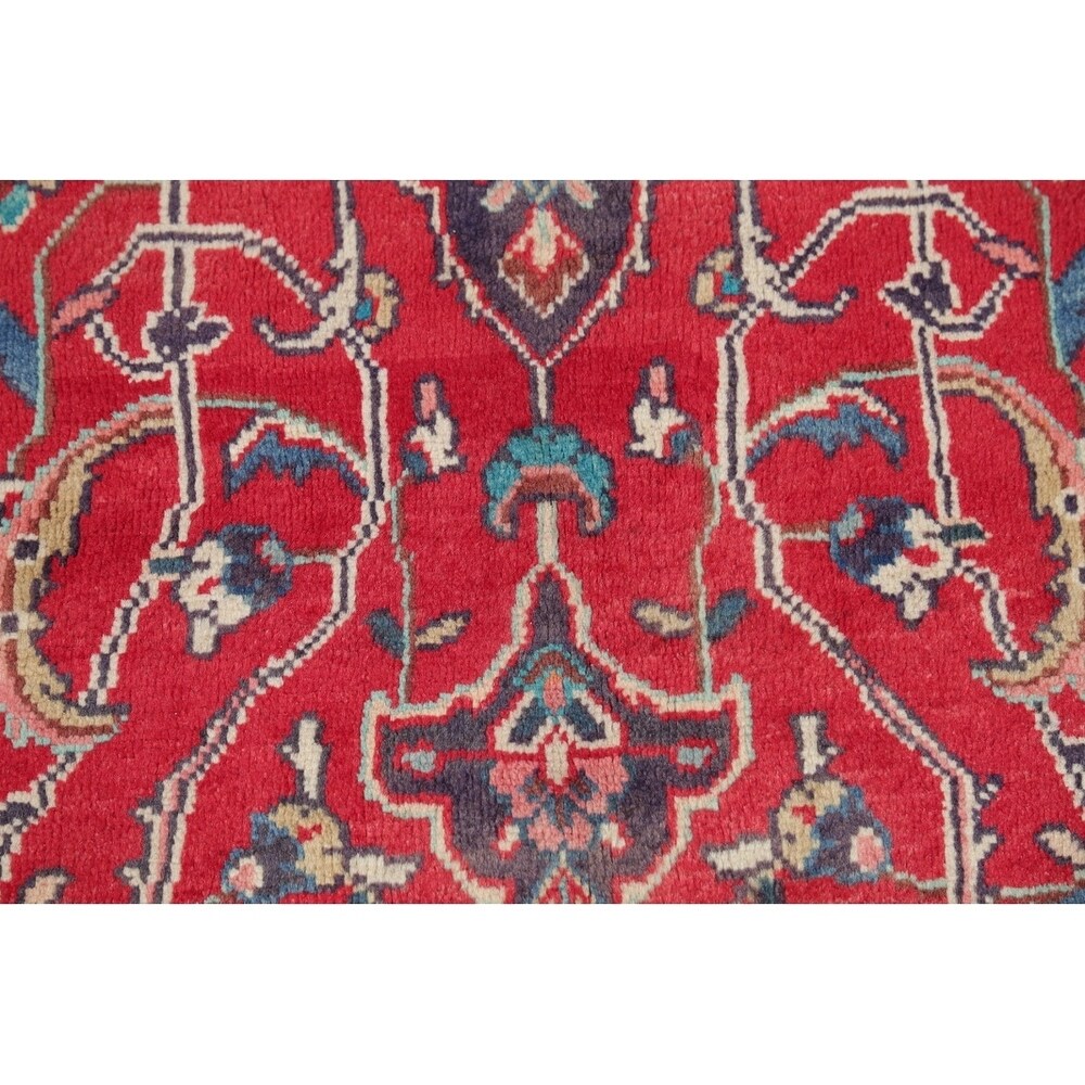 Vintage Sarouk Floral Handmade Wool Persian Area Rug - 13'6" x 9'0"