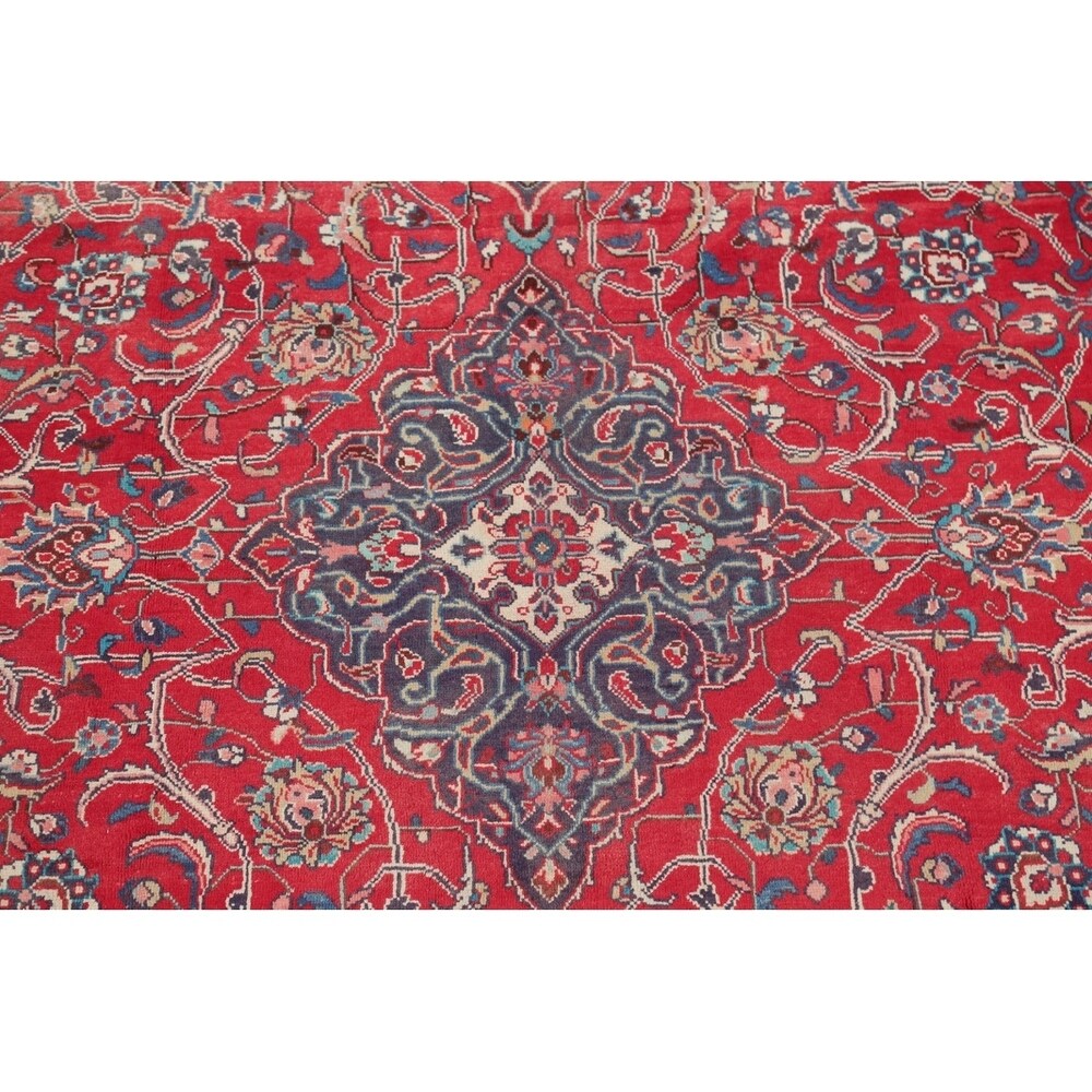 Vintage Sarouk Floral Handmade Wool Persian Area Rug - 13'6" x 9'0"