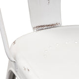 Vintage Series Distressed Metal Bow Back Side Chair - Antique White (Set of 4)