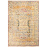 Vintage Style Traditional Floral Distressed Heat-Set Oriental Area Rug