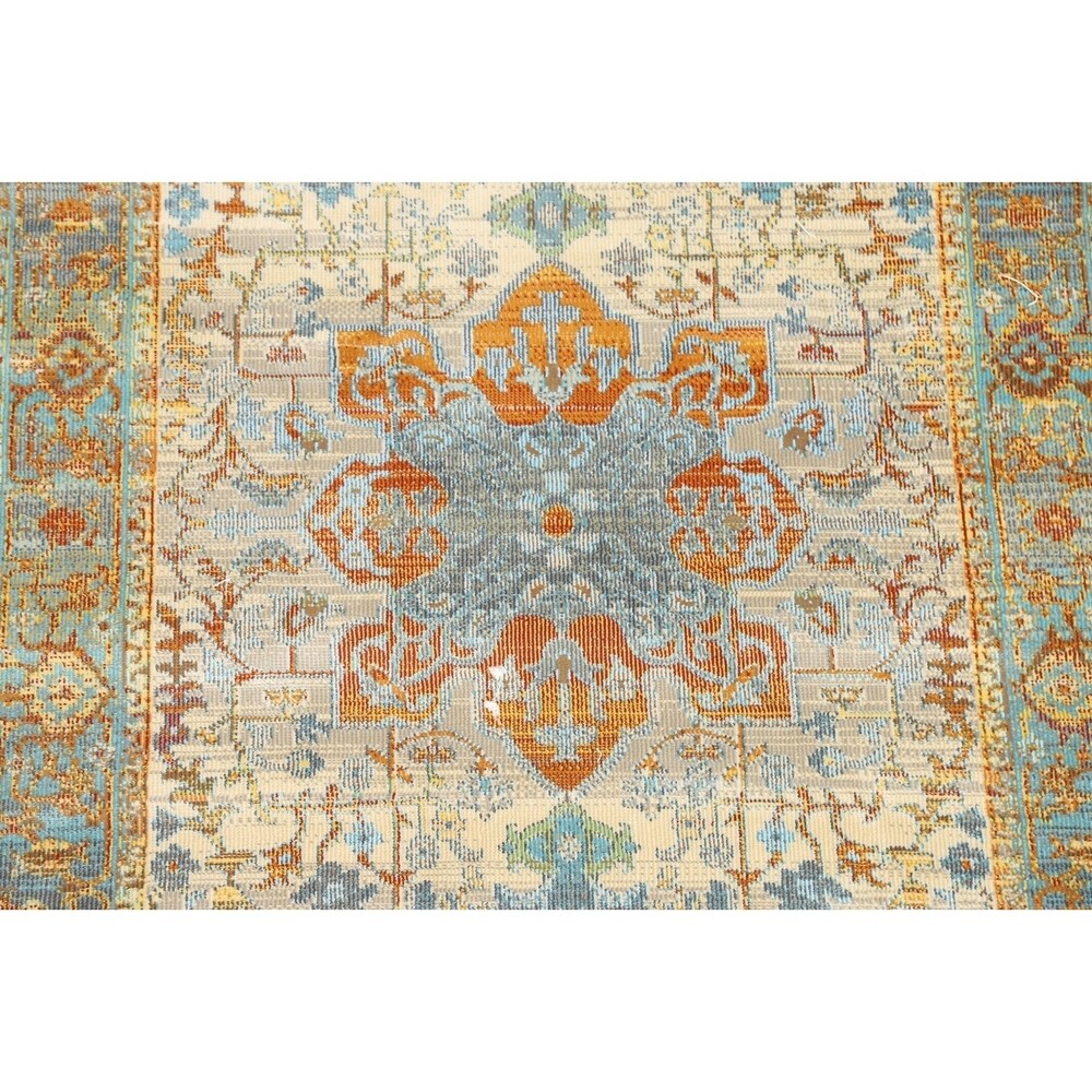 Vintage Style Traditional Geometric Distressed Heat-Set Area Rugs