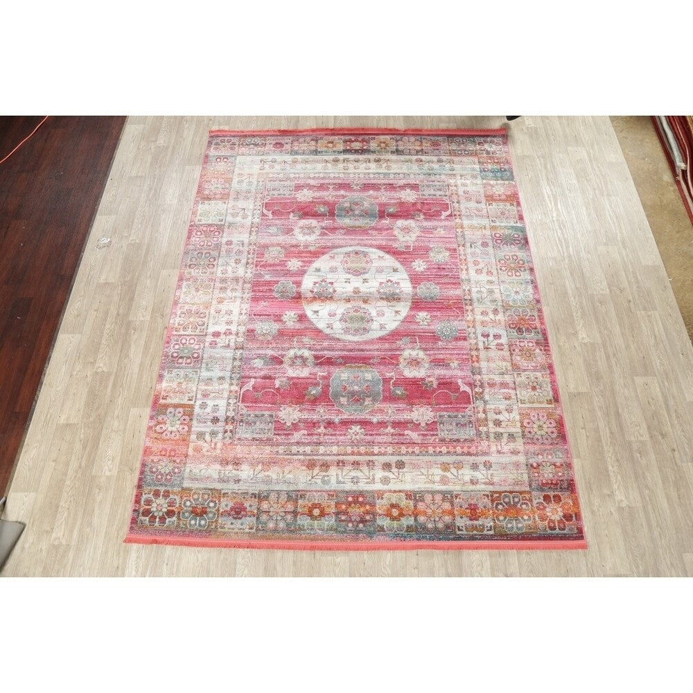 Vintage Style Turkish Geometric Oriental Distressed Heat-Set Area Rugs
