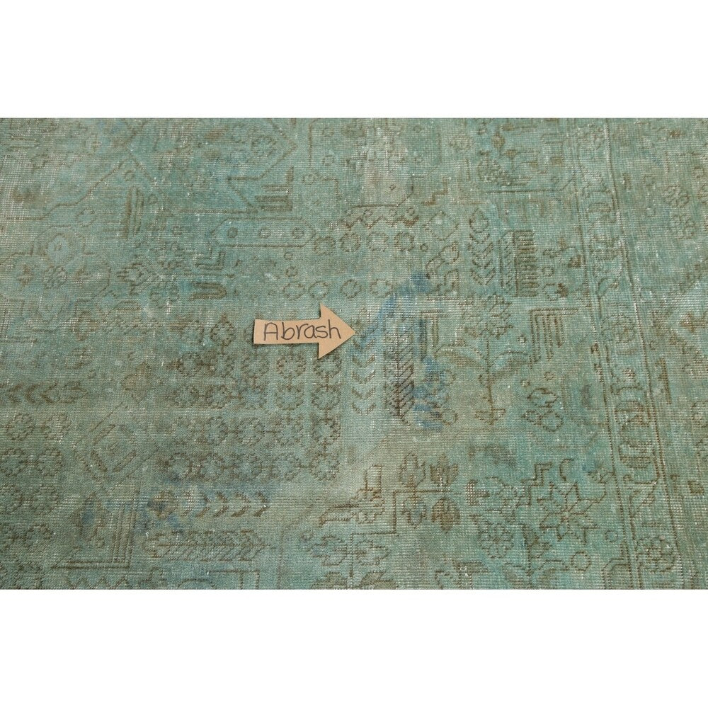 Vintage Tabriz Geometric Hand Knotted Wool Oriental Persian Area Rug - 12'7" x 10'1"