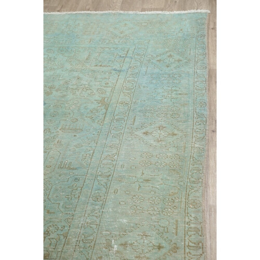 Vintage Tabriz Geometric Hand Knotted Wool Oriental Persian Area Rug - 12'7" x 10'1"
