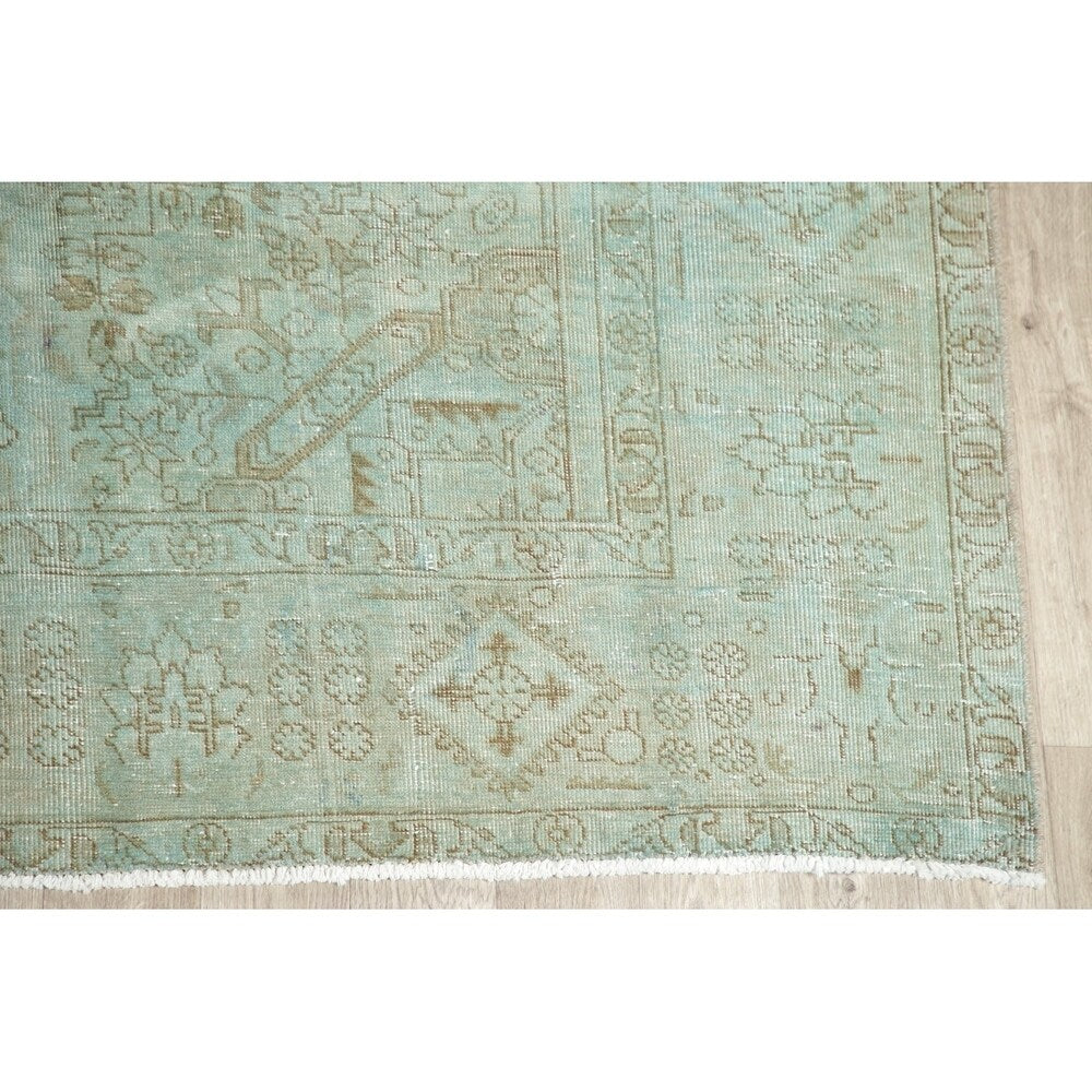 Vintage Tabriz Geometric Hand Knotted Wool Oriental Persian Area Rug - 12'7" x 10'1"