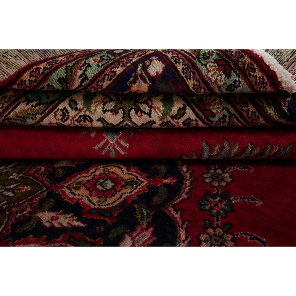 Vintage Tabriz Medallion Oriental Hand Knotted Wool Persian Area Rug - 11'5" x 8'0"