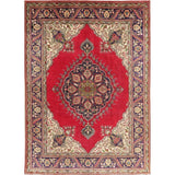 Vintage Tabriz Medallion Oriental Hand Knotted Wool Persian Area Rug - 11'5" x 8'0"