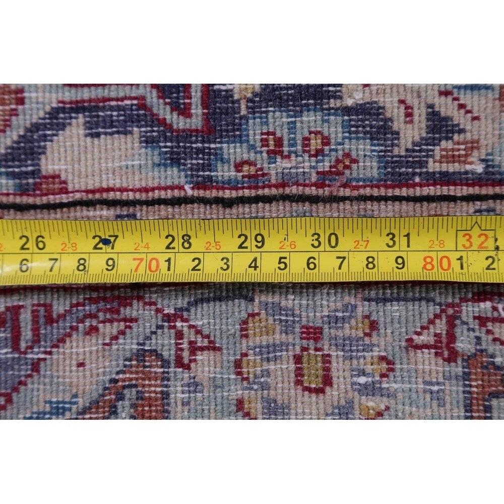 Vintage Traditional Flora Hand Made Mashad Persian Medallion Area Rug - 12'11" x 9'11"