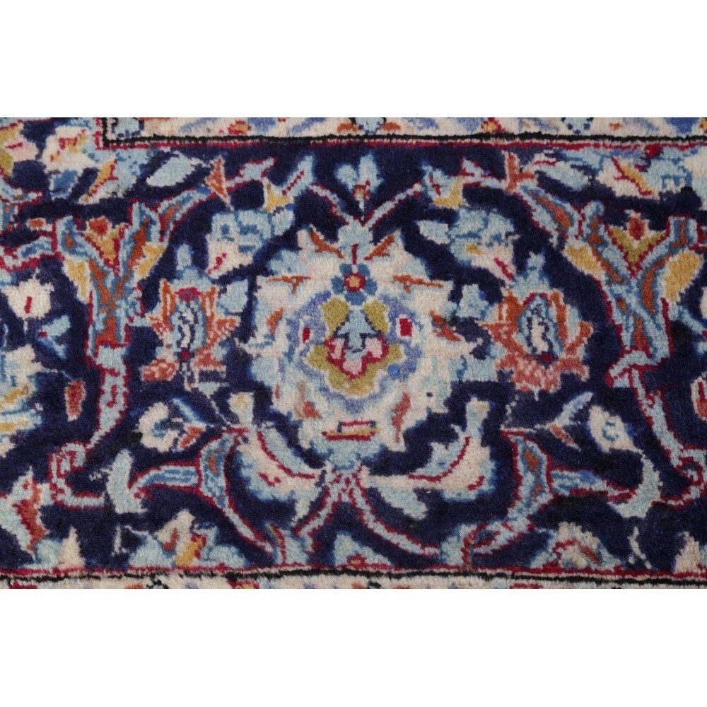 Vintage Traditional Flora Hand Made Mashad Persian Medallion Area Rug - 12'11" x 9'11"