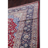 Vintage Traditional Flora Hand Made Mashad Persian Medallion Area Rug - 12'11" x 9'11"