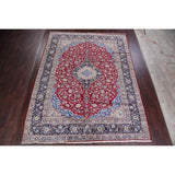 Vintage Traditional Flora Hand Made Mashad Persian Medallion Area Rug - 12'11" x 9'11"