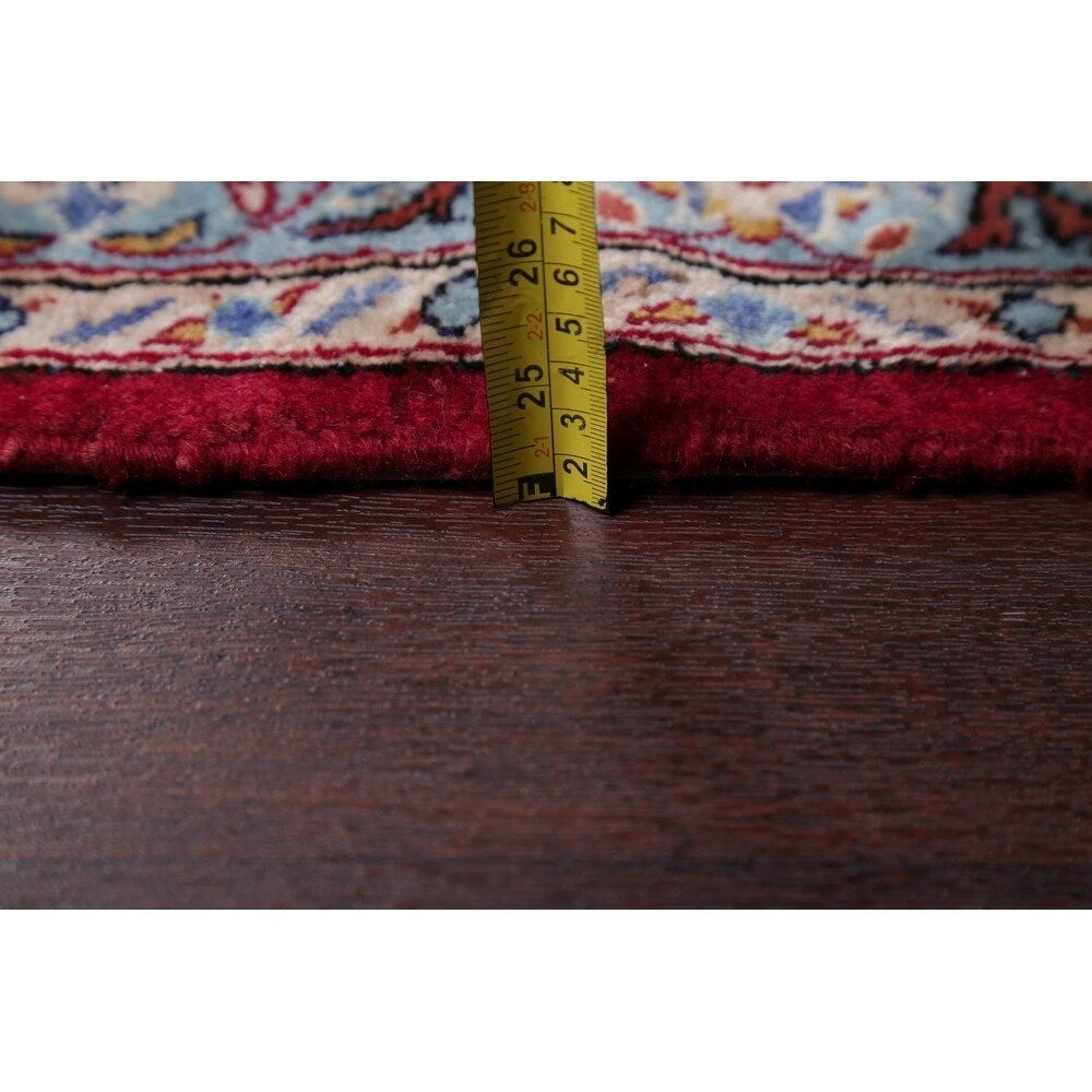 Vintage Traditional Flora Hand Made Mashad Persian Medallion Area Rug - 12'11" x 9'11"