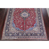 Vintage Traditional Flora Hand Made Mashad Persian Medallion Area Rug - 12'11" x 9'11"