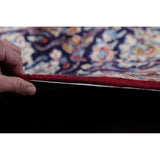 Vintage Traditional Flora Hand Made Mashad Persian Medallion Area Rug - 12'11" x 9'11"